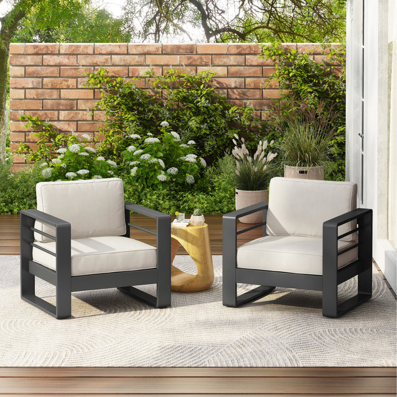 Ensemble de 2 chaises d'extérieur en aluminium MAYA BAY PATIO PATIO