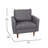 Mid-Century Modern Commercial Grade Tufted Faux Linen Armchair with Solid Wood Legs-863221795