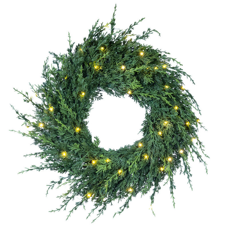 Couronne lumineuse 30 po DEL - Cèdre, 30 po x 30 po