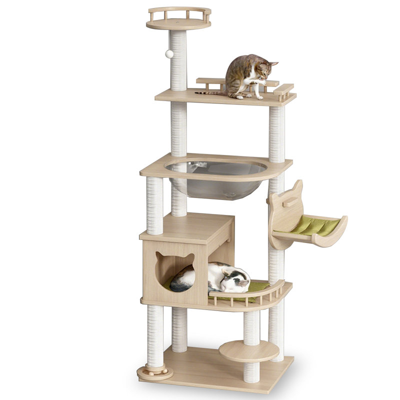 Arbre à chat 5 niveaux avec condons pour chat, perchoir, poteaux à griffer
