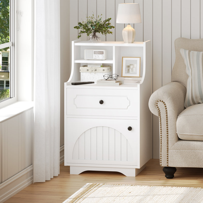 Table de chevet Modern Farmhouse, Blanc