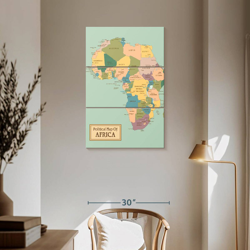 Carte politique de l'Aliaz en Afrique, H 57 po x l 36 po