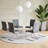 Modern Set of 8 Faux Leather Cantilever Dining Chairs with Sliver Base and Handles-88304941-123191139-109576232