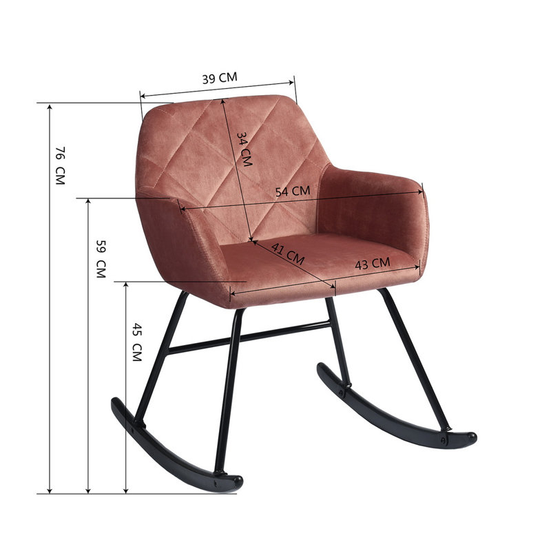 Septimus Rocking Chair, Rose