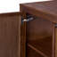 Ameer Modern Boho Solid Wood Sideboard Cabinet with Rattan Inlay Doors, Adjustable Shelves & Soft-Close Storage - Walnut-118226008