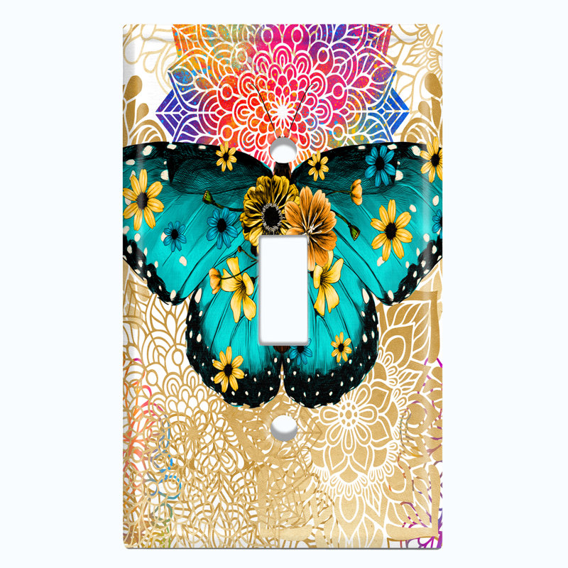 Patterned 1 - Gang Toggle Light Switch Standard Wall Plate