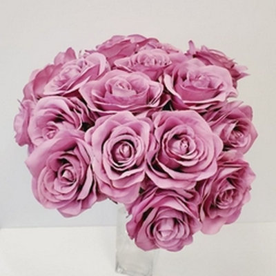 18 fleurs artificielles roses lavande