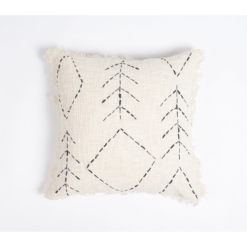 Kahner Fringed Cotton Pillow Cover