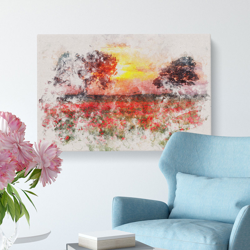 Poppy Meadow - Wrapped Canvas, 50cm H x 76cm W x 3cm D