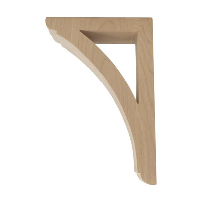 12 in x 2-1/2 in x 8 in Unfinished Medium Solid Traditional Plain Wood Bracket Corbel