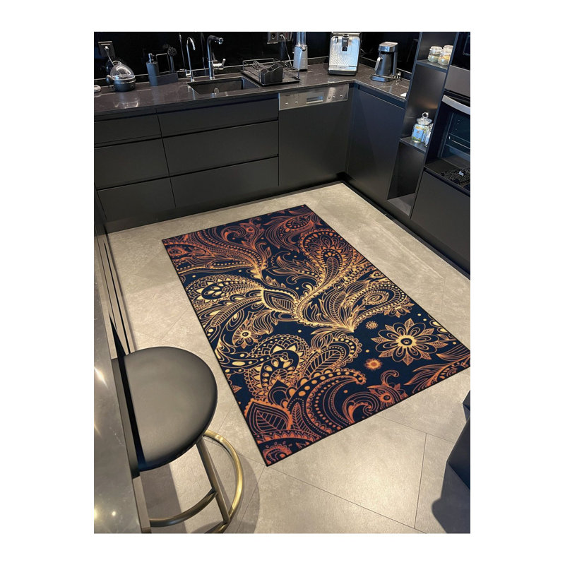 Tapis décoratif lavable à motifs mixtes, Sous-tapis carré 3 pi 11 po inclus