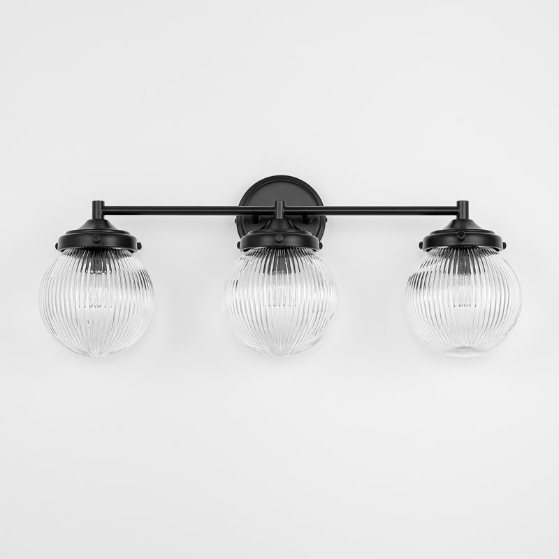 3 - Light Dimmable Vanity Light, Matte Black