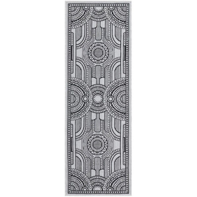 Tapis de couloir blanc et noir Aucun