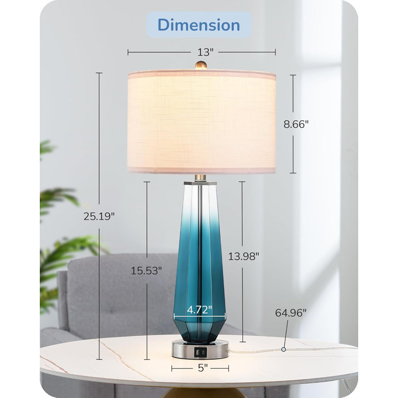 Ensemble de 2 lampes de table en verre Modern