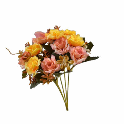  Fleurs artificielles artificielles Fleurs en soie artificielle Fleurs artificielles haut de gamme Rose diamant Fleurs artificielles 5 fourchettes 10 mini roses Fleurs en plastique pour la maison