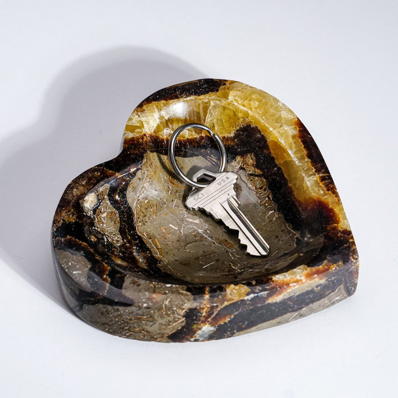 Polished Septarian Heart Shaped Dish (1.2 Lbs)
