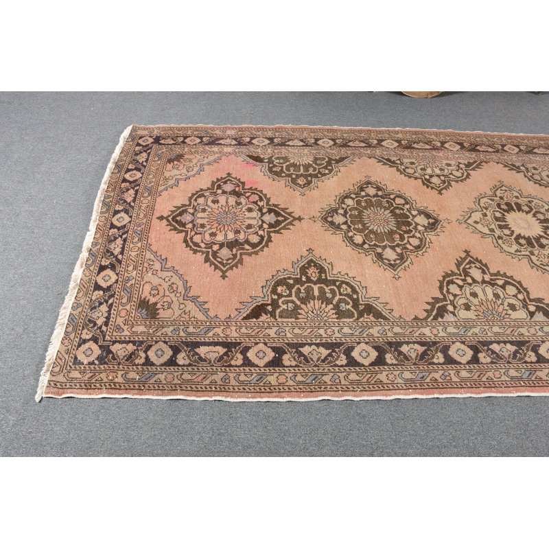 Tapis turc rétro vintage en laine pour la cuisine et la maison brun / vert
