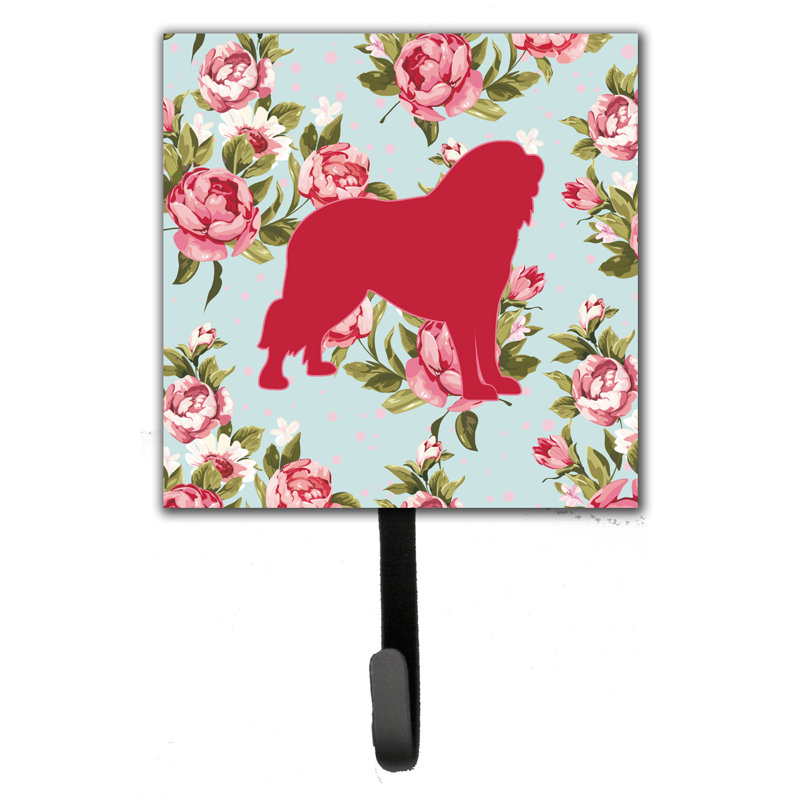 Porte-laisse bleu et crochet mural tibetial marigide shabby
