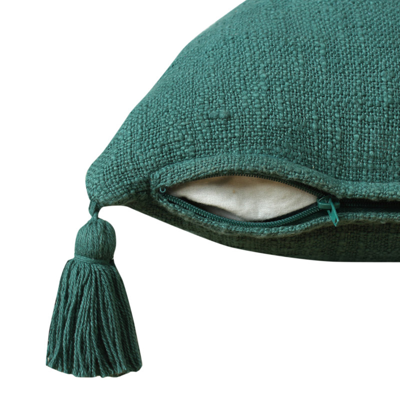 Coussin décoratif en coton Insignia, Vert, Polyester/ bourre en polyester
