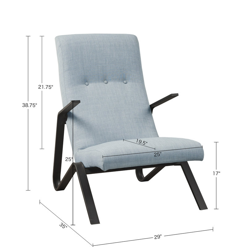 Black Modern Accent Chair with Manufactured Wood Frame