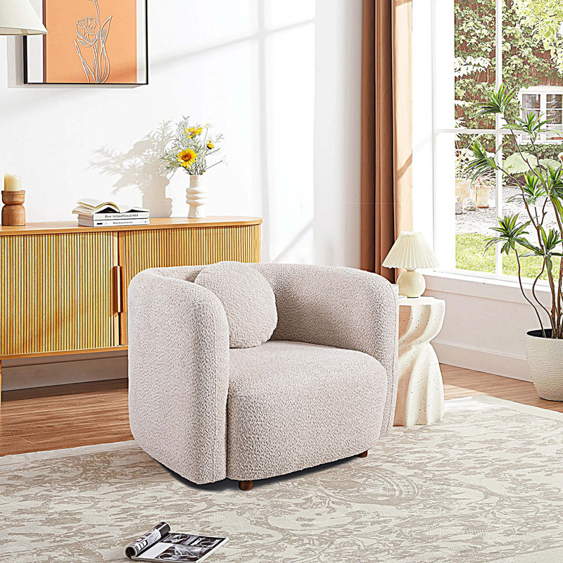 Fauteuil d'appoint carré, fauteuil d'appoint rembourré en tissu