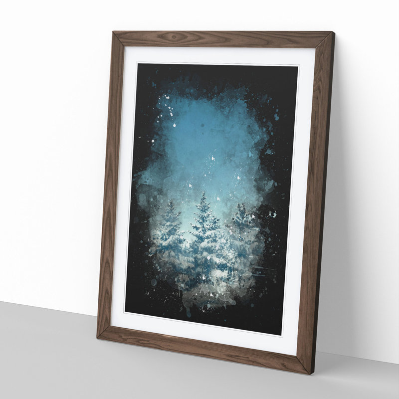 Winter Forest Vol.9 Paint Splash - Picture Frame Graphic Art, 48cm H x 36cm W x 2cm D, Walnut