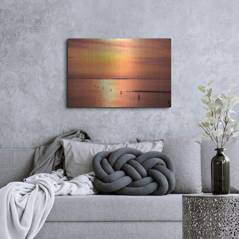  «Richest Golden Lagoon» par Life BeautifuLEE, art mural en métal, 36 po x 24 po, H 24 po x l 36 po