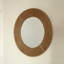 Miroir mural rond rond en chanvre naturel