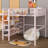 Alexandreia Metal Loft Bed with 4-Tier Shelves and Storage-1768947672-1780834314