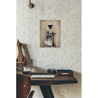 «Dog Au Vin, Schnauzer», impression sur toile tendue