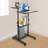 Standing Black Computer Desk 27” With Casters
