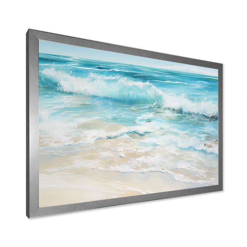 «Ocean Charm», art mural océanique, Cadre doré simple, H 12 po x l 20 po x P 1 po
