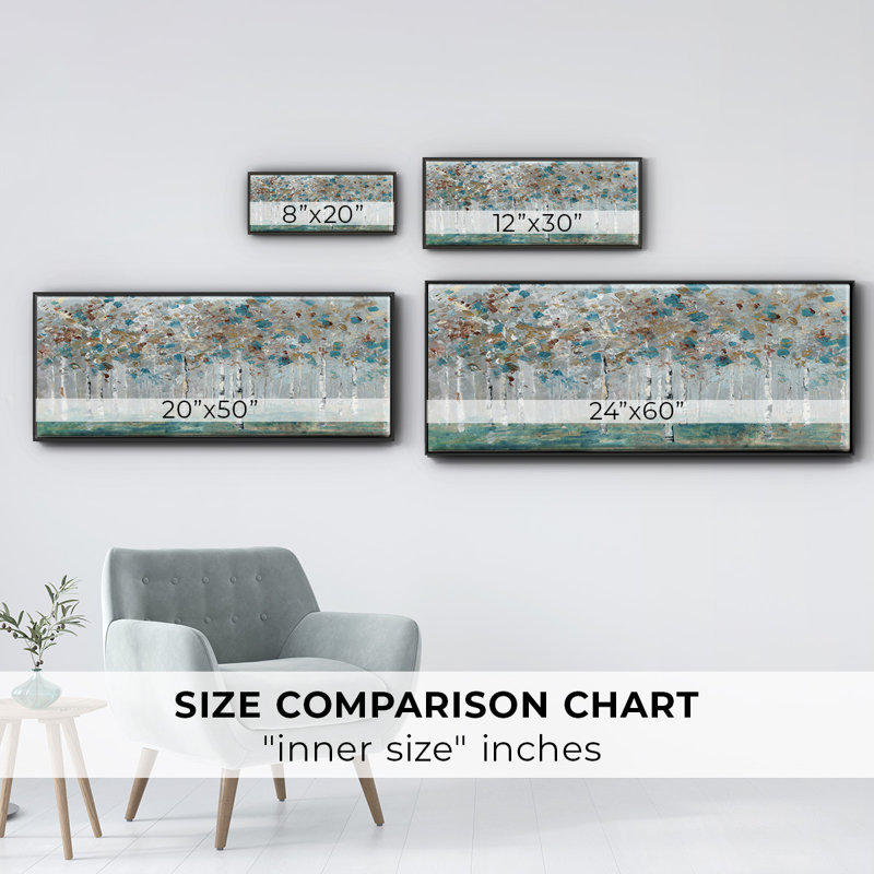 Teal Forest- Framed Canvas