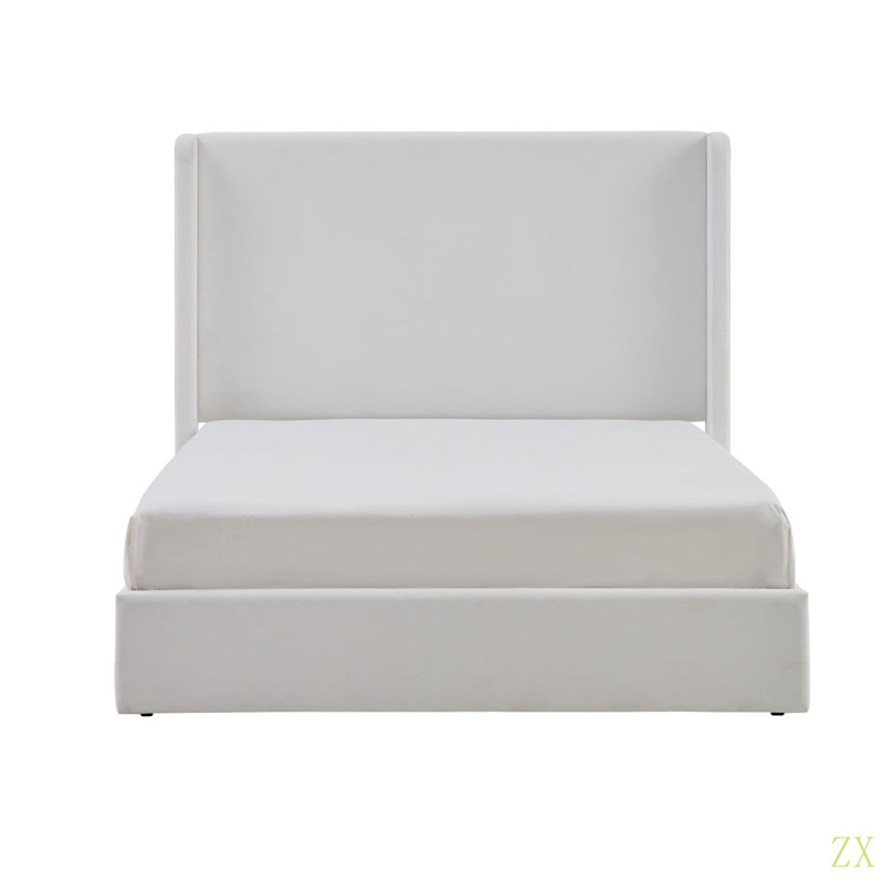 Structure de lit tapissier Carmen, Blanc
