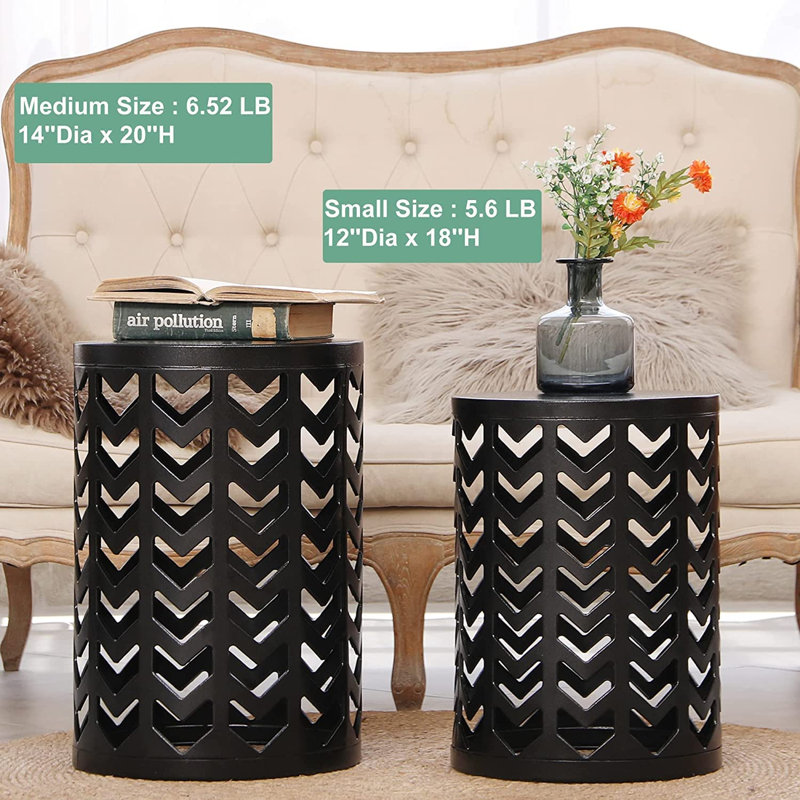 21 tables de bout de hauteur, Noir pur