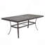Table de salle à manger de patio rectangulaire en aluminium coulé avec trou pour parasol