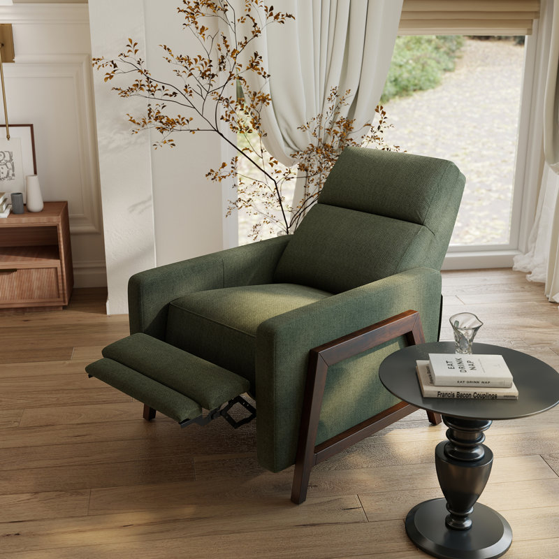 Fauteuil inclinable traditionnel en bois massif Edwin, Vert