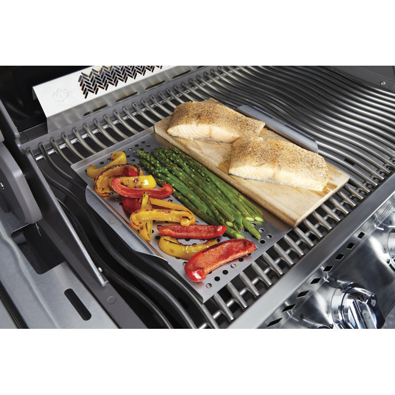 Stainless Steel Multi-Functional Topper with Cedar Plank for Grills