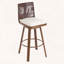 Tabouret de bar d'intérieur rembourré pivotant avec structure en métal et finition noyer, ensemble de 2