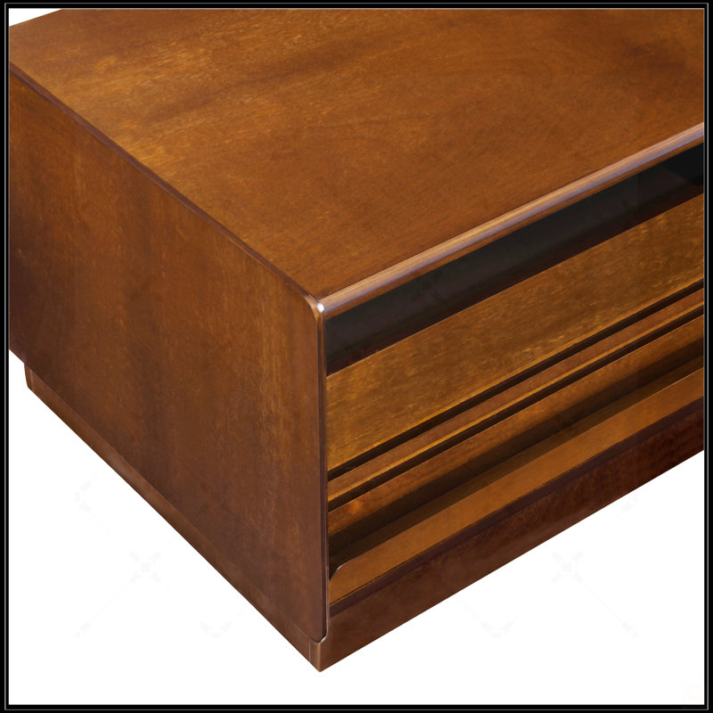 Table basse moderne moderne avec 4 tiroirs et 2 tablettes, Brun