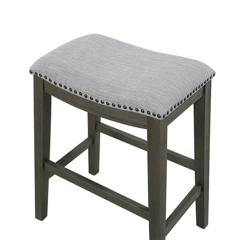 Raimundo Upholstered Counter Stool, Gray, Counter Stool (25" Seat Height)