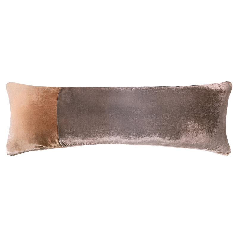 Large Rectangle Velvet Pillow Cover & Insert, Latte, Rectangle 14"H x 40"W