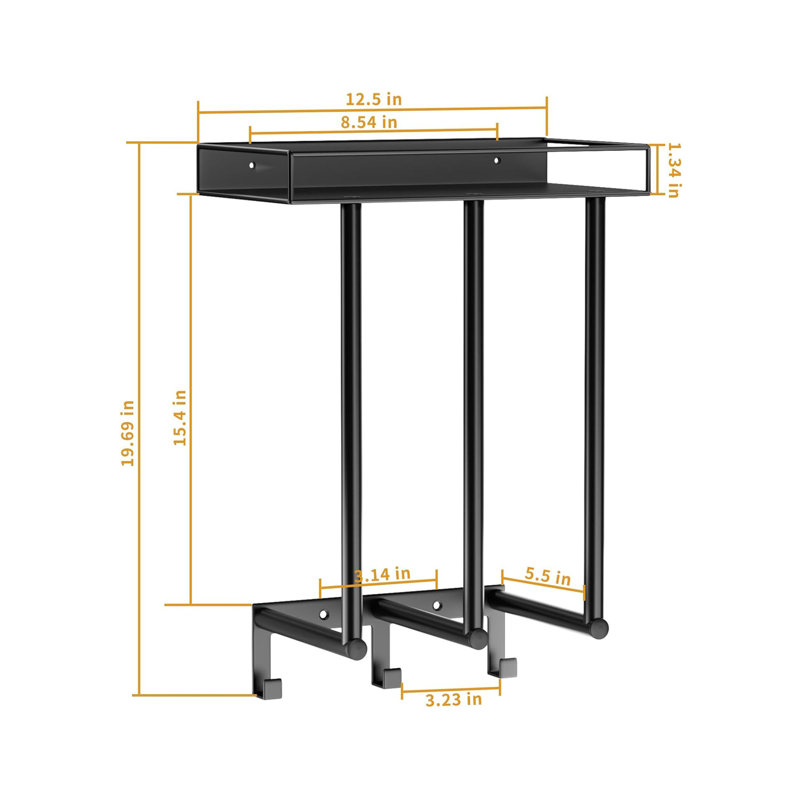 Ruksana 3 Wall Mounted Required Towel Rack