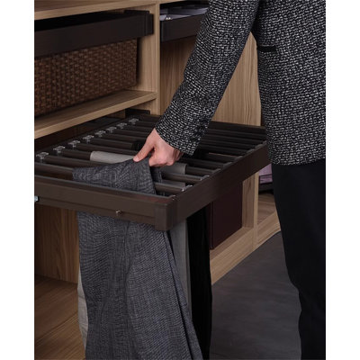Porte-pantalons extensible en alliage d'aluminium pour garde-robes
