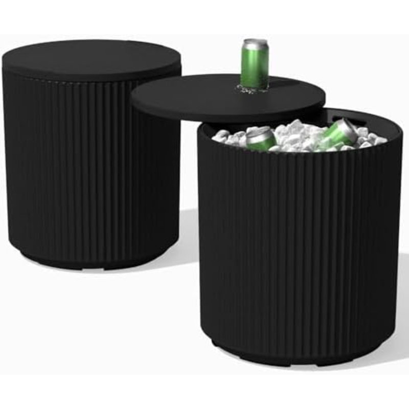 Table d'appoint d'extérieur 2 en 1 conçue pour être utilisée comme table d'appoint d'extérieur, décoration de patio et glacière