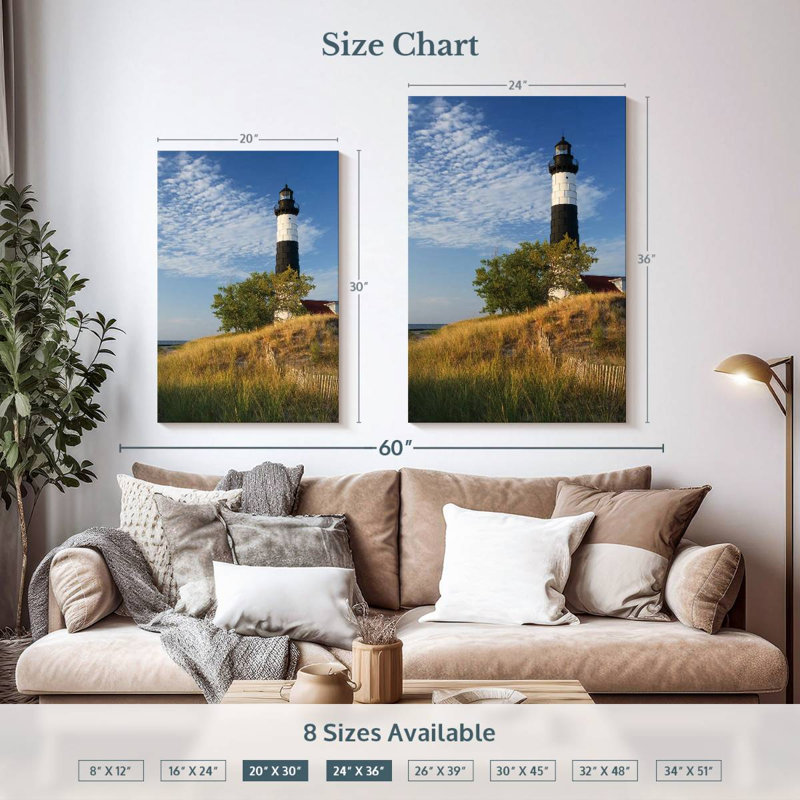 Phare Lilie Big Sable Point II, H 36 po x l 24 po