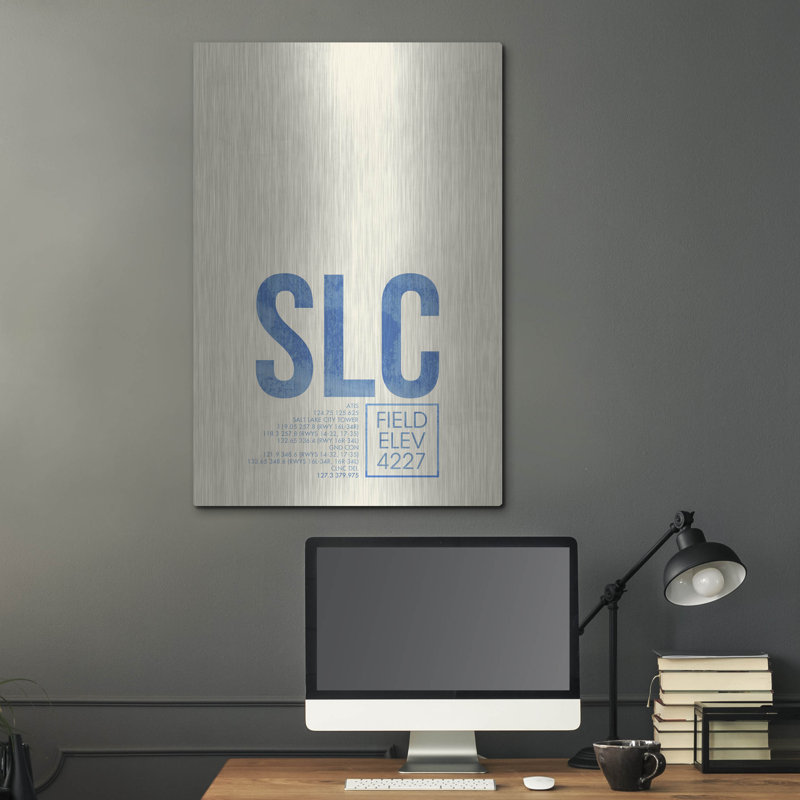 «SLC ATC» par O8, art mural en métal, 16 po x 24 po, H 36 po x l 24 po