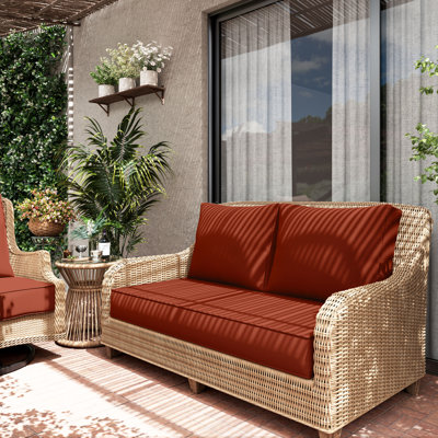 Wynee Outdoor 5'' Loveseat Cushions Bench Seat / Back Cushion
