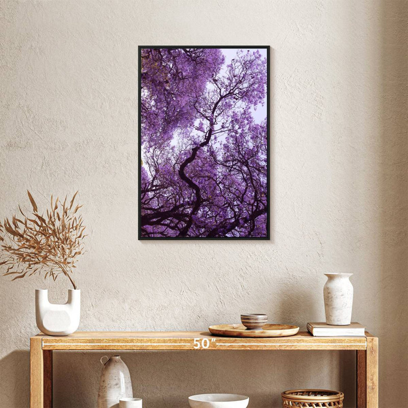 Under Jacaranda Tree, Floating Frame Black, 21" X 31"