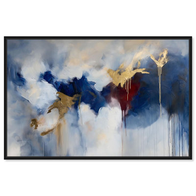 Eclipse of Gold and Blue Canvas Blue Wall Art by Art Remedy
